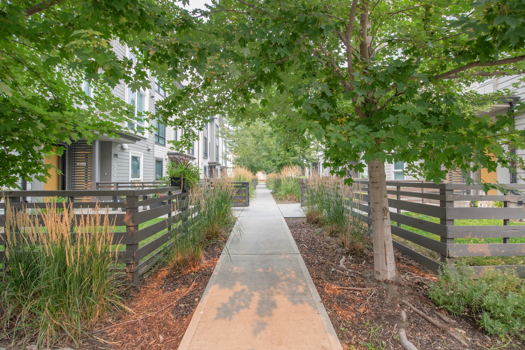 Walking path beside the end unit